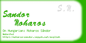 sandor moharos business card
